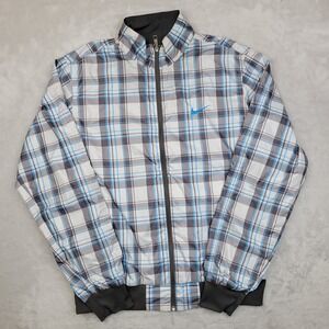 Nike‎ Jacket Mens Medium Zip Up Coat Swoosh Baggy Reversible Athletic Dept Adult